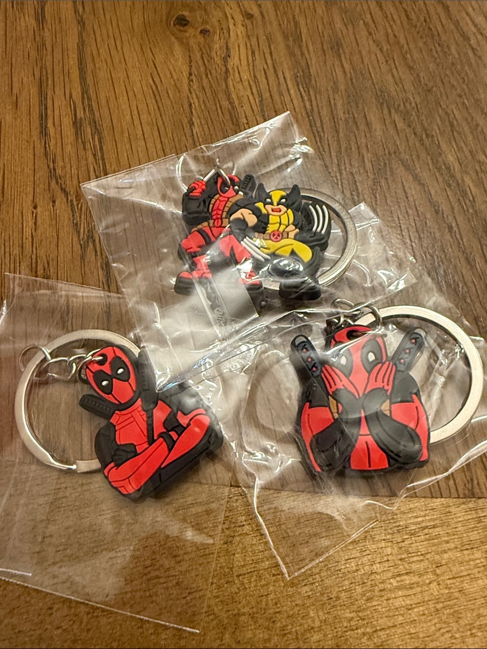 Collectible Deadpool & Wolverine Superhero Rubber Keychain - Pack of 3